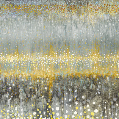Pluie abstraite I jaune gris par Danhui Nai - peinture sur toile tendue