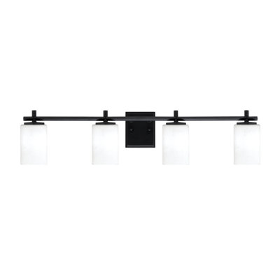Mariko 3 Light Bath Bar Shown In  With 4"  Muslin Glass