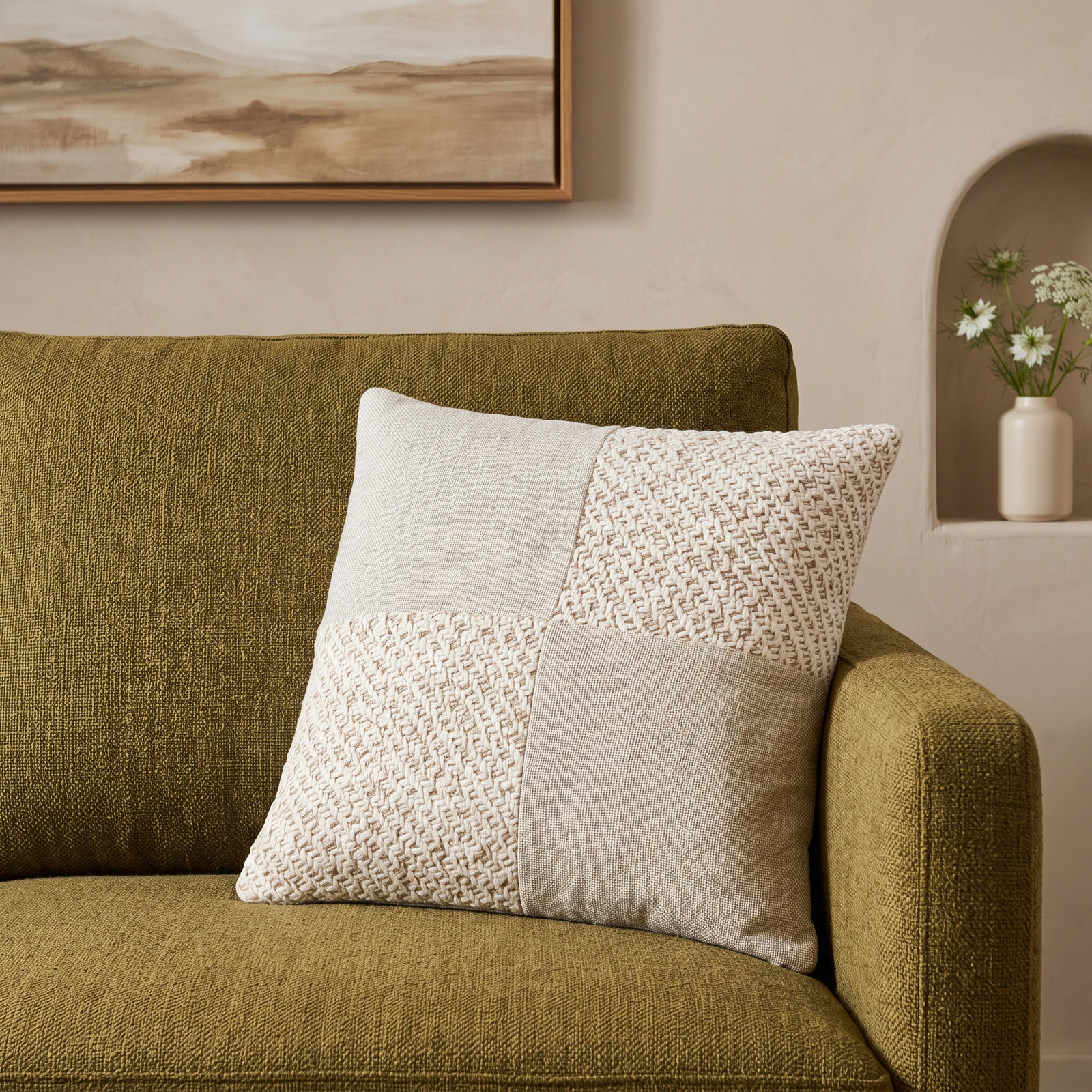 Daveney Pillow Cover, 18" x 18", Polyester/Polyfill