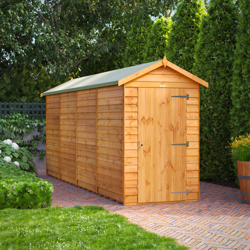 Powersheds 16 x 4ft Timber Overlap Windowless Apex Garden Shed