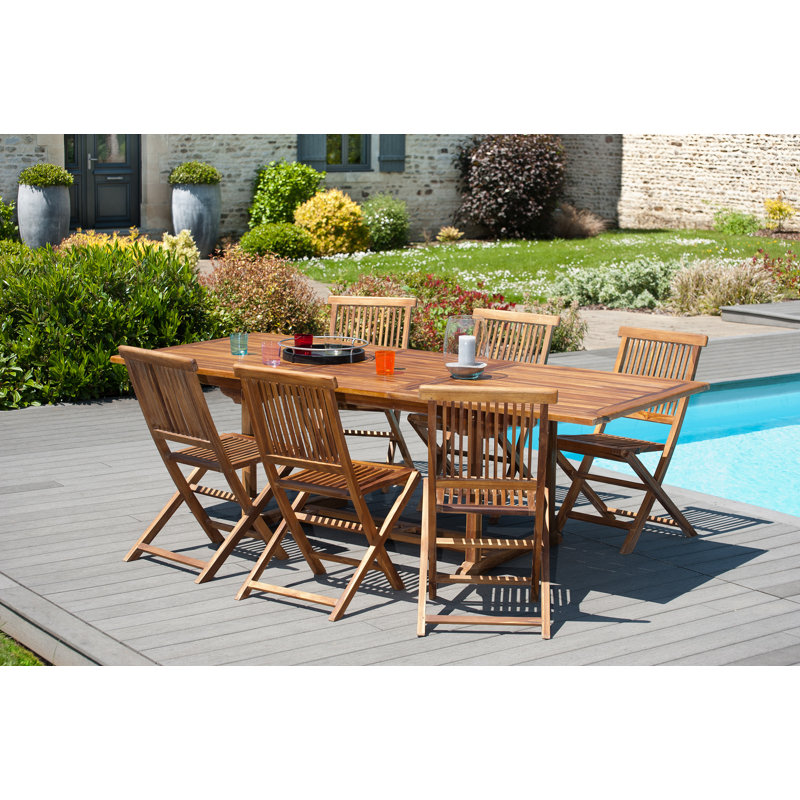 Woehler Rectangular Teak Extendable Outdoor Dining Table , 120cm cm W 90cm cm D