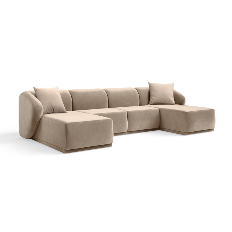 4 Seater Velvet Sofa & Chaise