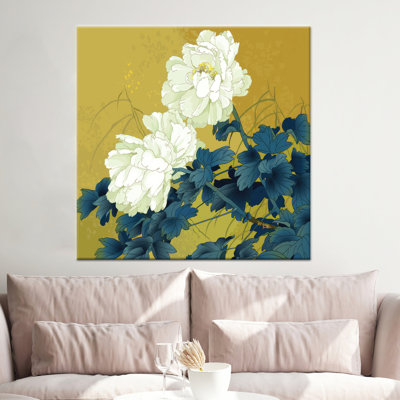 Modern Abstract Floral Canvas Print - Elegant Wall Art Decor,1P Wrapped Canvas