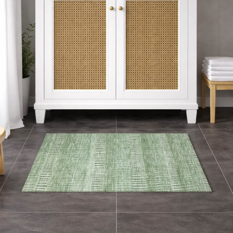 Machine Washable Indoor/Outdoor Chantille ACN2807 Stripes Rug, Aloe, 2'6" x 3'10"