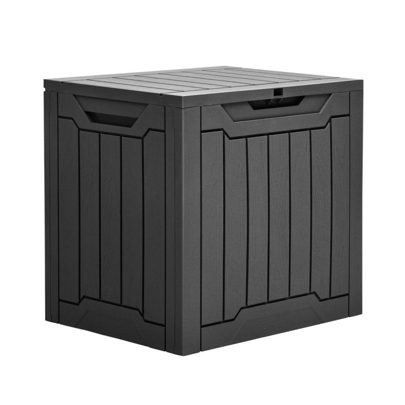 Edrosie Inc 22'' W 31 Gallons Water Resistant Resin Lockable Deck Box, Black