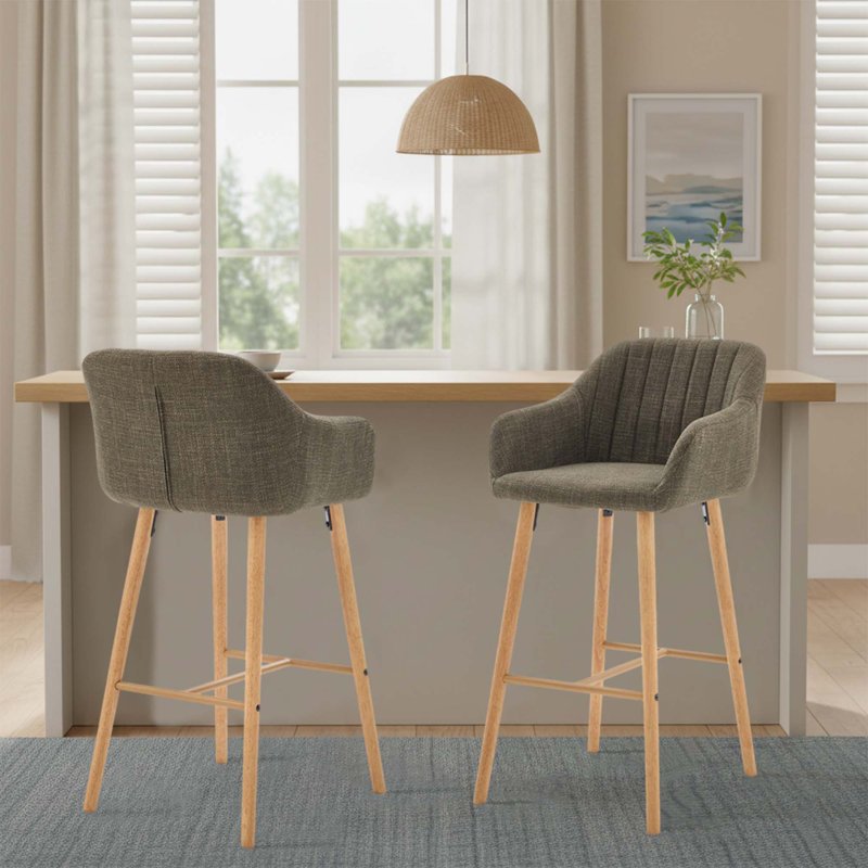 Ensemble de 2 tabourets de bar Minimalist, Sauge