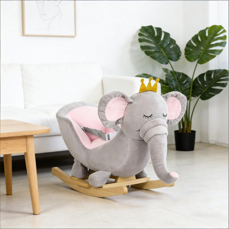 Chaise berçante éléphant, jouet à bascule pour tout-petit, Gris argenté