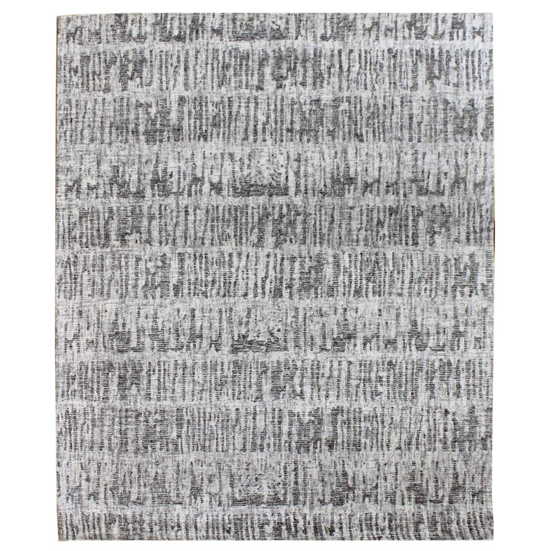 Neo Abstract Area Rug in Ivory/Silver/Gray, Rectangle 8' x 10'