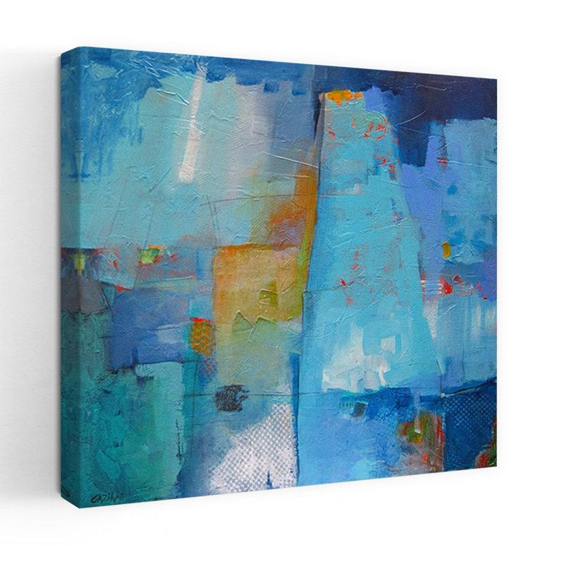 Juxtaposition, art contemporain abstrait, H 48 po x l 48 po