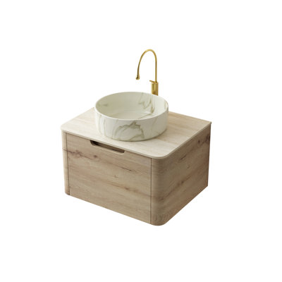 Armoire de rangement flottante en contreplaqué avec tiroir