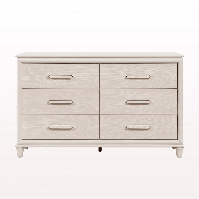 Commode à six tiroirs avec plateau à bijoux Modern Glam
