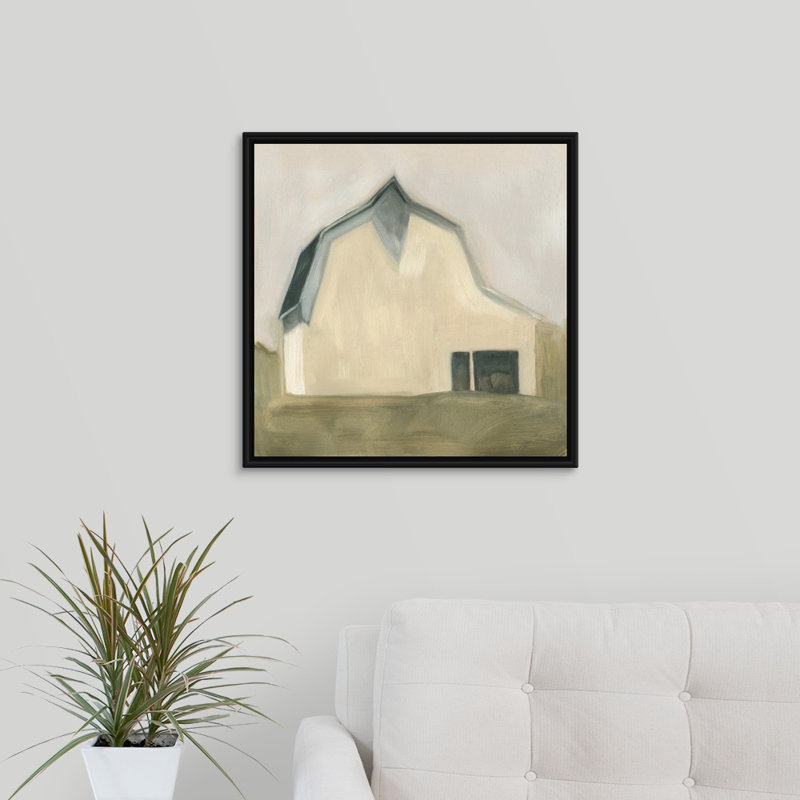 «Serene Barn IV», peinture sur toile, Cadre flottant noir, H 11,7 po x l 11,7 po x P 1,75 po