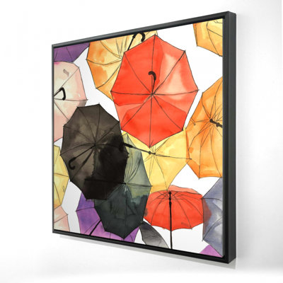 Suspended Umbrellas Print On Canvas