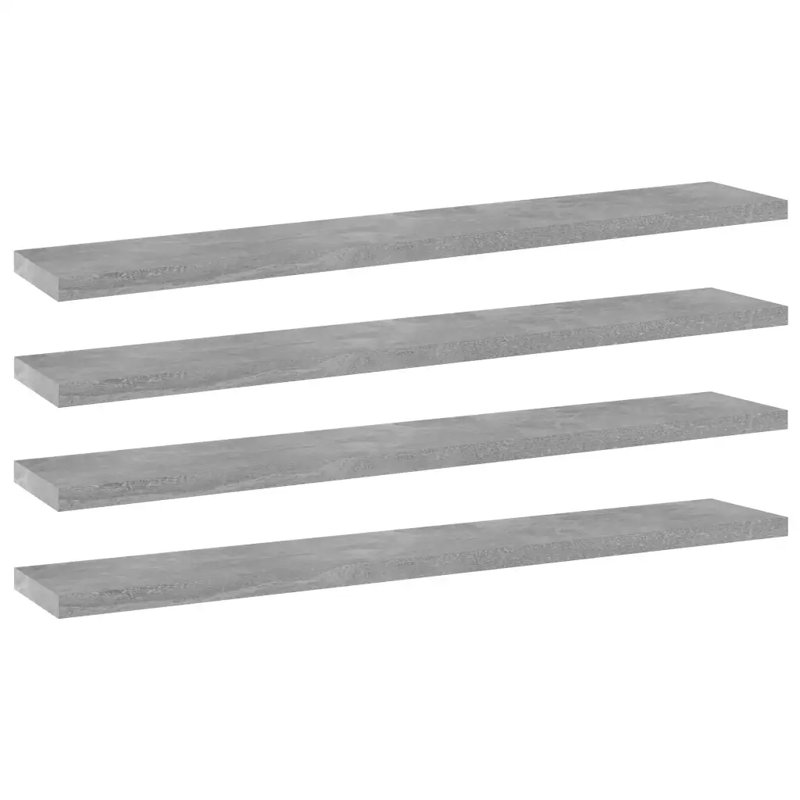 Adiy 4 Piece Wood Bracket Shelf, 1.5cm H x 60cm W x 10cm D, Concrete Grey