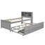 Griffie Size Platform Bed With Storage Headboard, USB, Griffie Size Trundle And 3 Drawers-1767001303-1767001300