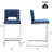 26” Velvet Upholstered Counter Height Bar Stool-381336840-349138313