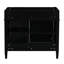 Armoire de salle de bain moderne, 2 tiroirs et tiroir coulissant, bois massif, gris-472896357