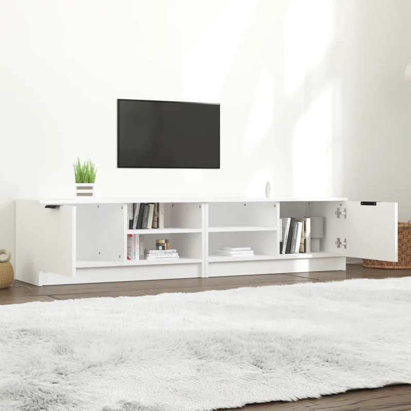 Unfinished TV Stand for TVs up to 80, Gloss White