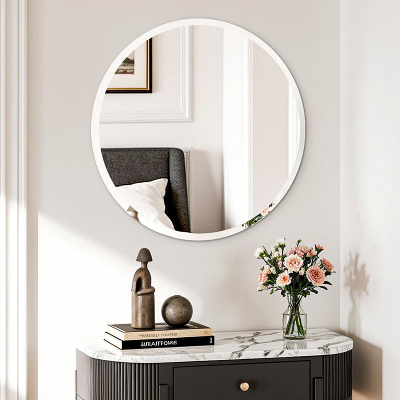 Rithi Round Flat Wall Mirror, 40 cm H x 40 cm W