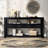 Rey 62.20'' Modern Console Table Sofa Table for Living Room with 4 Drawers and 2 Shelves-106837934