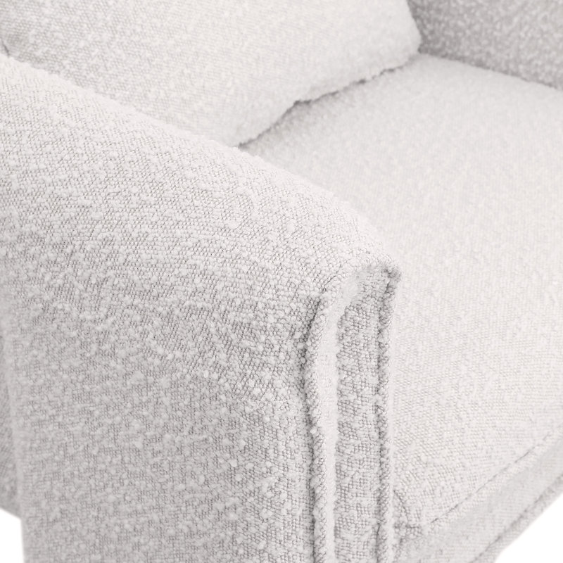 Hitzel Upholstered Armchair, Cream Boucle Fabric