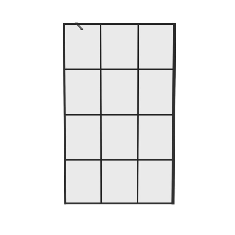 Ide 1197mm W x 1950mm H Semi-Frameless Wet Room Screen with Pattern Glass