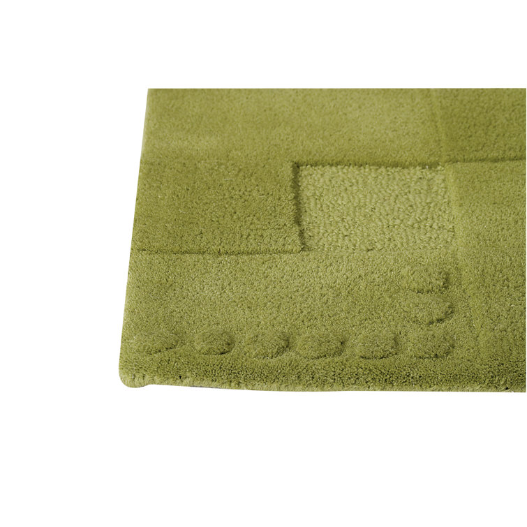 Tapis vert en laine / coton touffeté à la main George