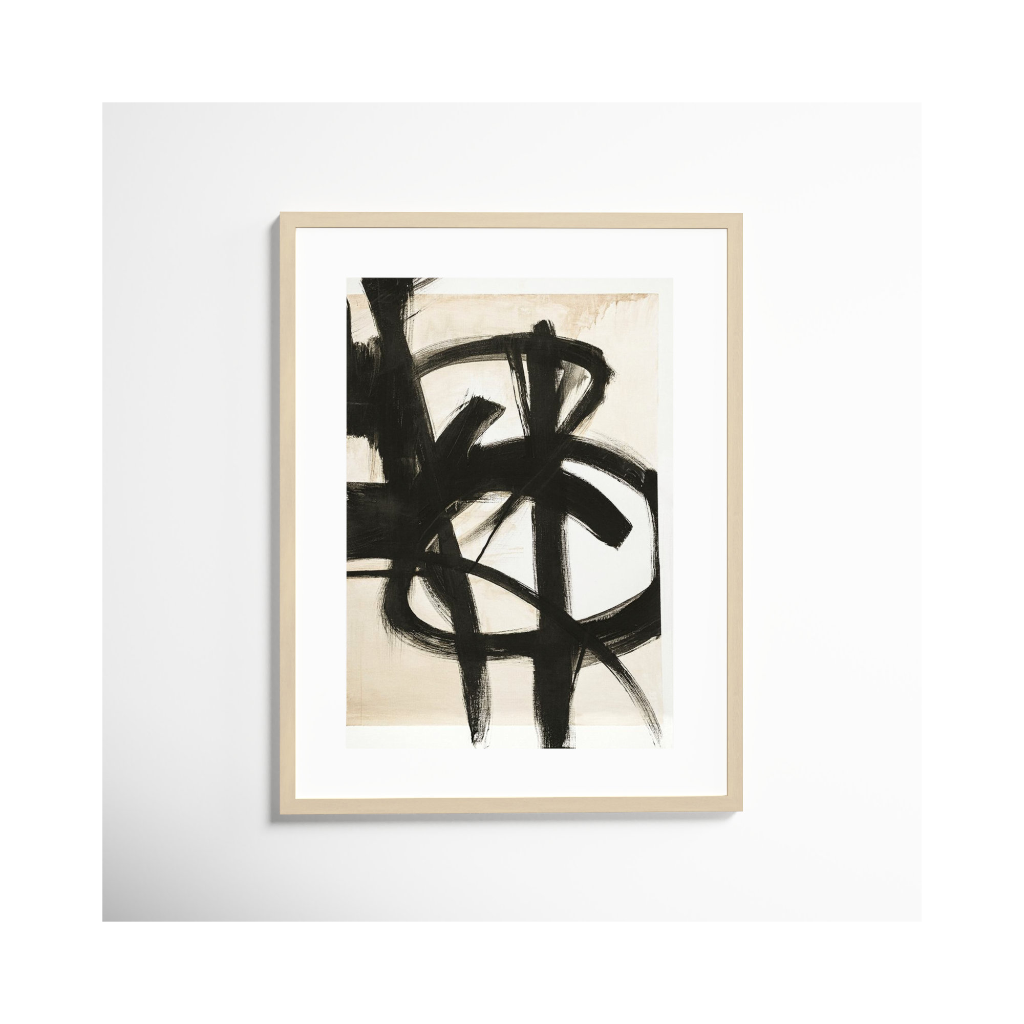 Graphical Shapes 7 by Design Fabrikken, Brown Framed Paper, 35.12" H x 27.12" W x 0.88" D