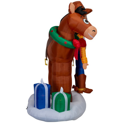 Airblown Christmas Light-Woody and Bullseye with Presents-Scene-Disney
