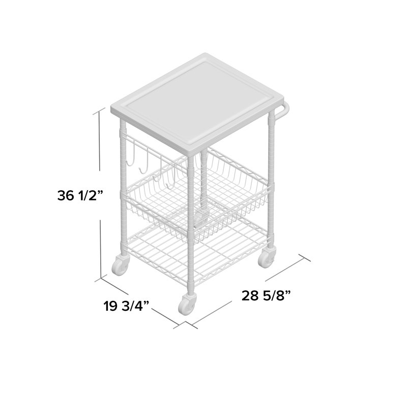Shepha Kitchen Cart with Solid Wood Top