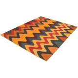 One-of-a-Kind Rectangle 8'3" X 10'2" New Age Wool Area Rug in Copper/Dark Red