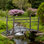 Pont de jardin avec garde-corps