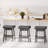 Counter Height Stools Set of 6,Solid Wood Barstools with Faux Leather Upholstered Saddle Seat,Backless Kitchen Bar Stools-628389260-617956986