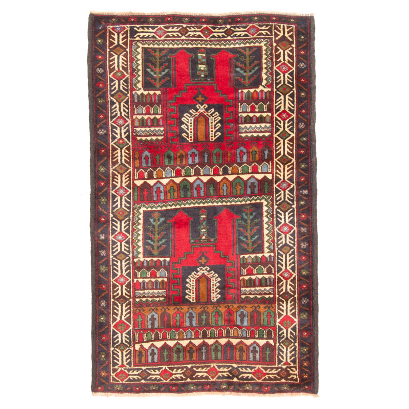 Tapis bleu marine Teimani 2 pi 10 po x 4 pi 9 po