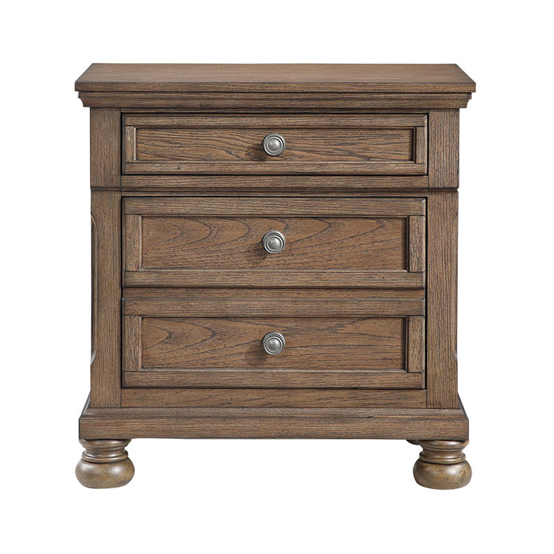 Table de chevet transitionnelle 1pc avec meubles de chambre à coucher en bois