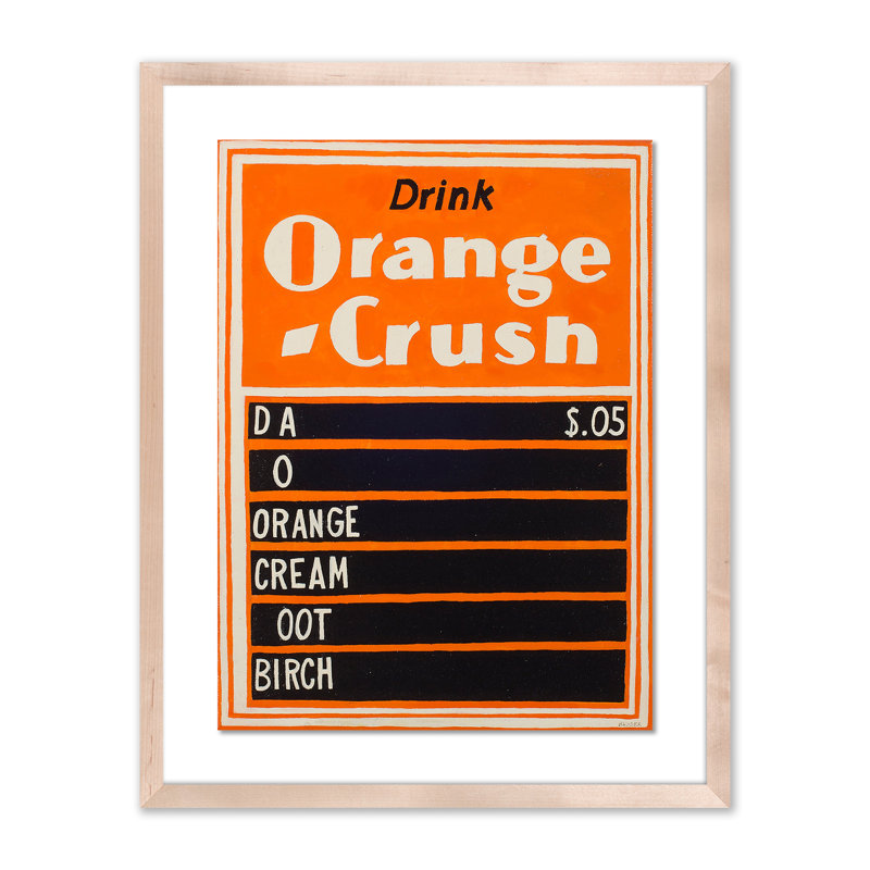 «Orange Crush» par Erica Hauser - Reproduction d'art graphique sur papier encadré, Naturel