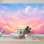 Papier peint adhésif auto-adhésif à motif de nuages arc-en-ciel amovible pour chambre à coucher H 100 po x l 144 po