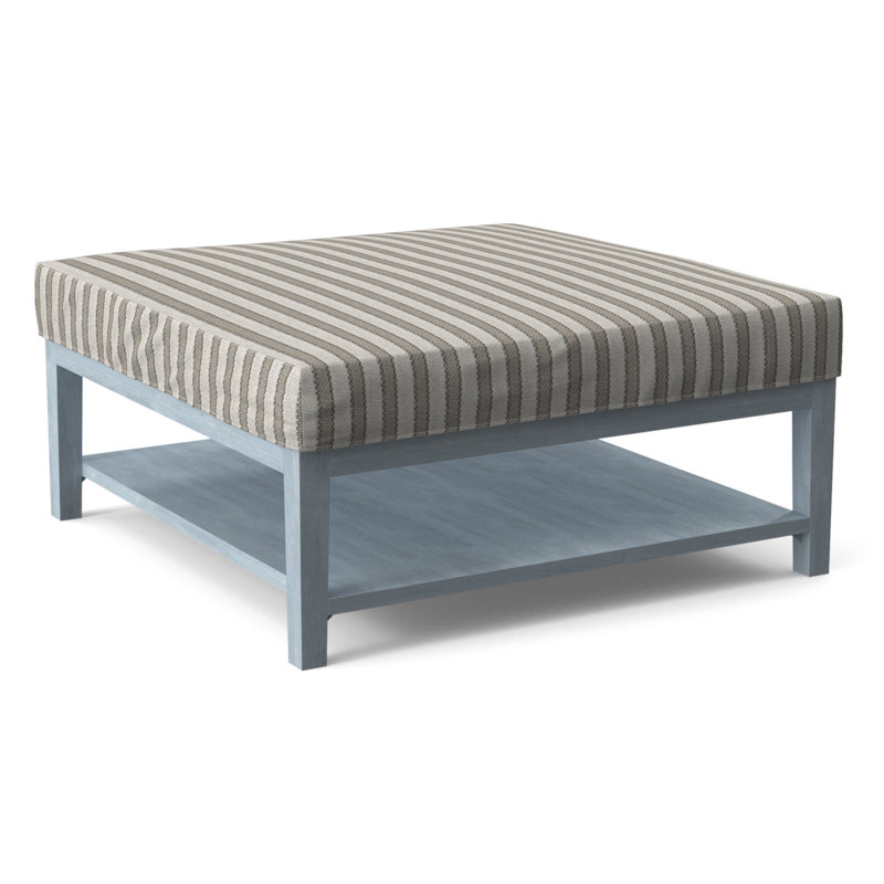 Repose-pieds Hammond avec rangement, Performance blanc sucre; 0863-91, Finition verre de mer