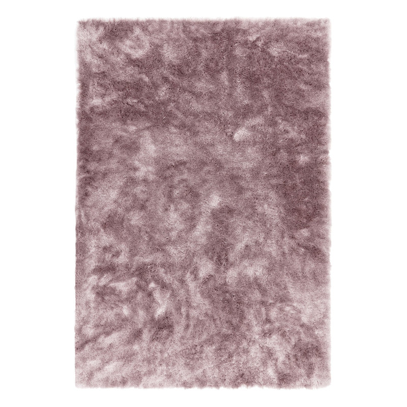 Makaila Silky Shaggy Pink Area Rug, Rectangle 140 x 200cm