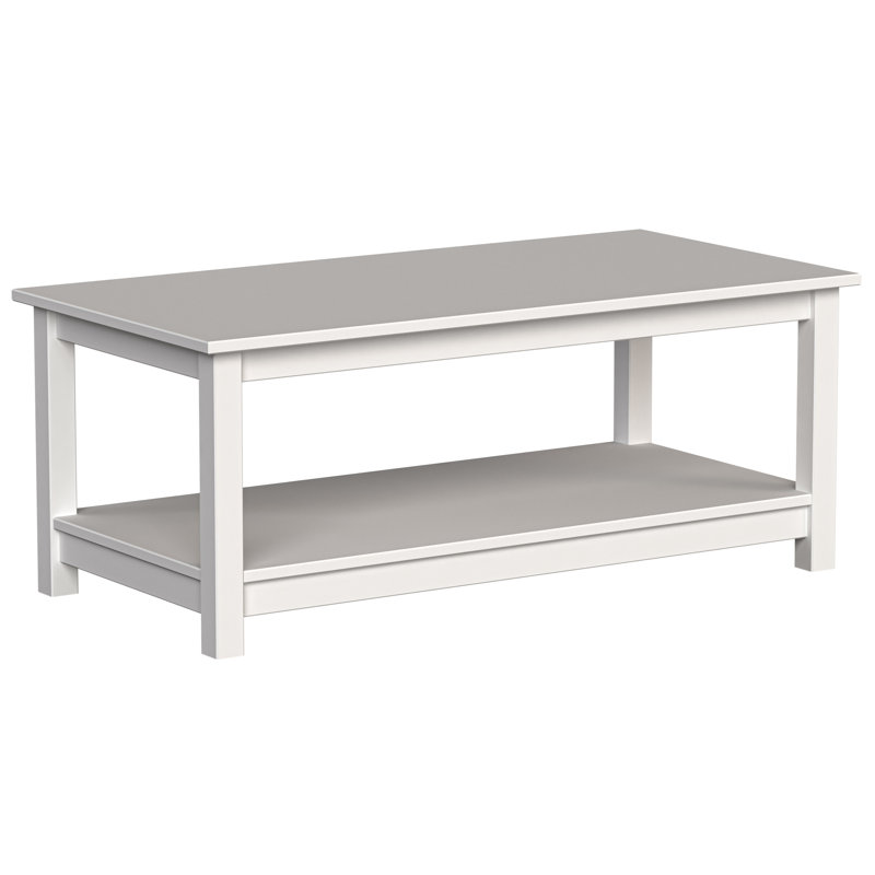 Albrecht Solid Pine Wood Shaker Coffee Table - Timeless simplicity and elegance by Red Barrel Studio., White