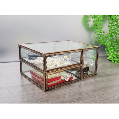 Organisateur de maquillage en verre
