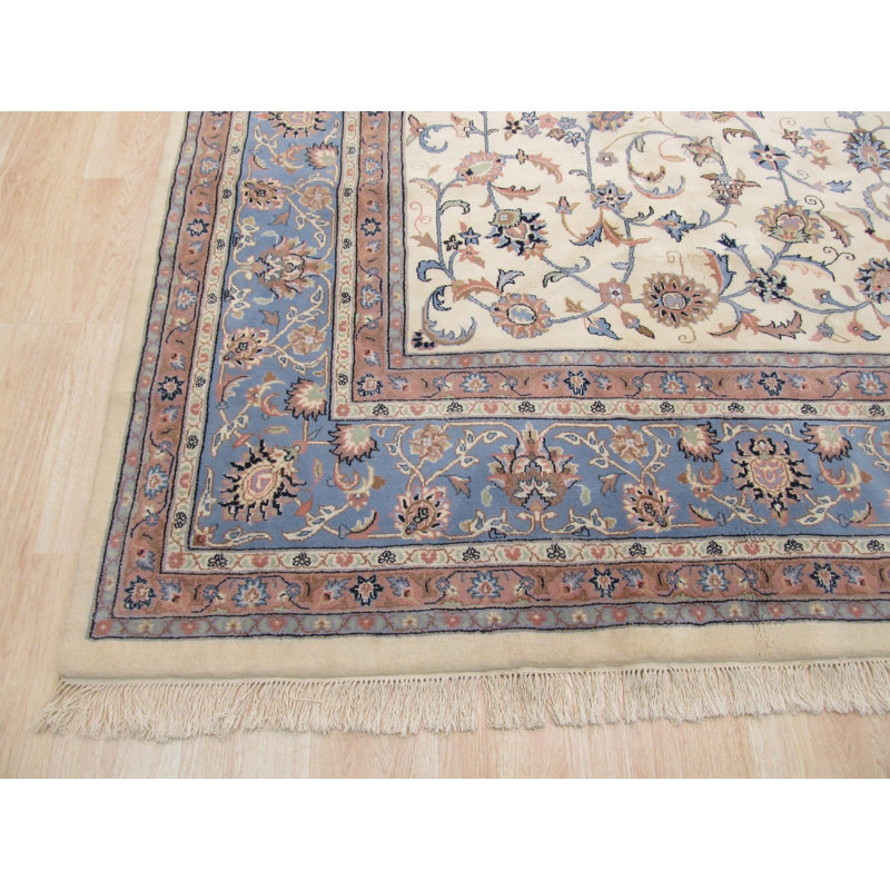 Tapis ivoire traditionnel Kashan
