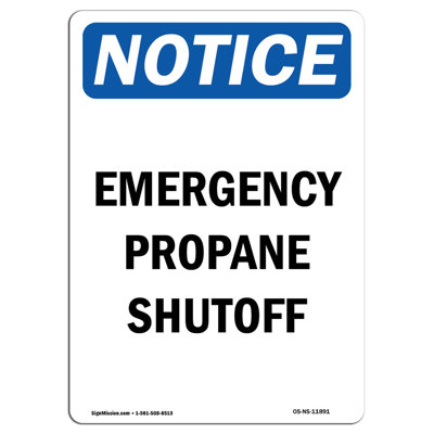 Emergency Propane Shutoff Sign