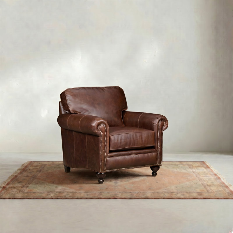 Harrison Upholstered Armchair, Matador Dark Walnut