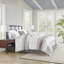 Ensemble d'édredon surdimensionné 6 pièces en jacquard de coton blanc et gris pour Cal King, hypoallergénique et certifié OEKO-TEX-119313563
