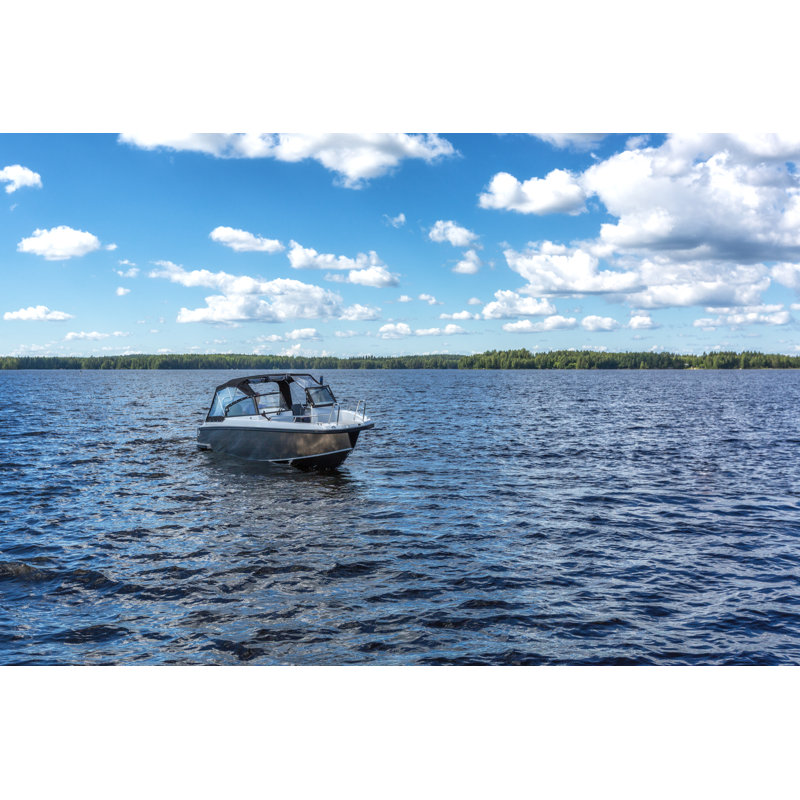 Motor Boat by NataliaSokko - Wrapped Canvas Print, 20cm H x 30cm W x 3.8cm D