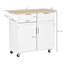Îlot de cuisine mobile 41 po, blanc - avec rangement verrouillable et chariot à tablette réglable