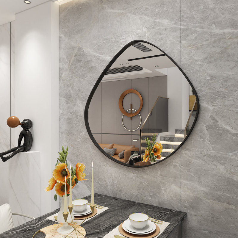 Asymmetrical Aluminum Alloy Bathroom Mirror, 36 po x 36 po
