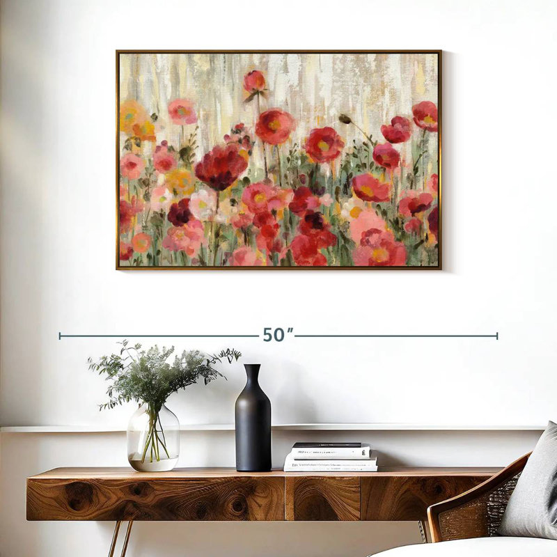 Fleurs saupoudrées, Cadre flottant doré, 37 po x 25 po