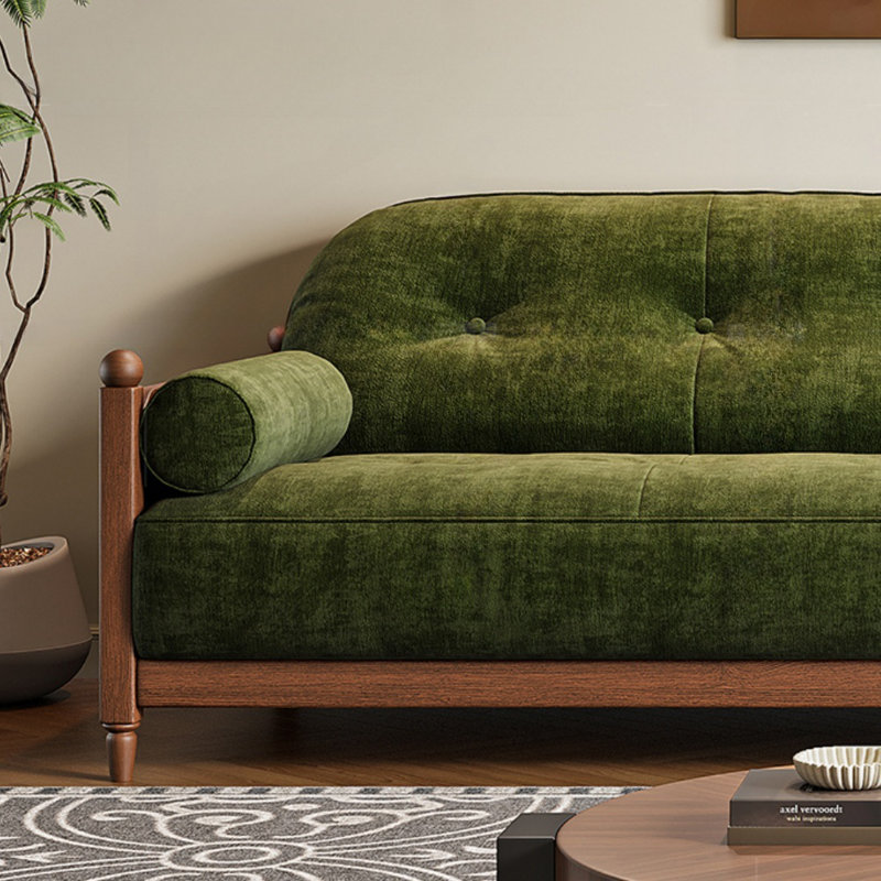 Cream-Style Green Chenille Flannel Sofa